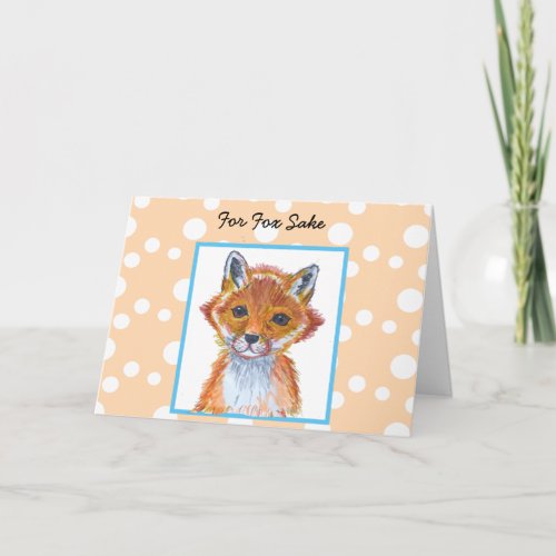 Just Thinking About You Watercolor Fox Call Me Card