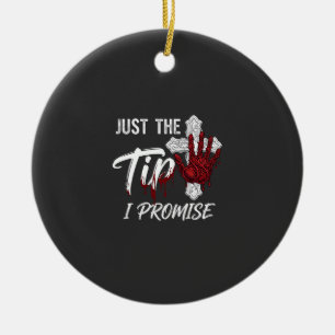 Just Tip Promise Halloween Bloody Hand Cross Ceramic Ornament