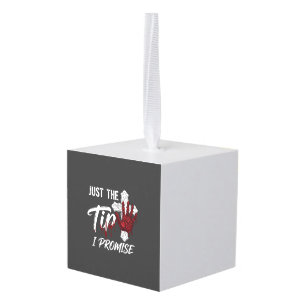 Just Tip Promise Halloween Bloody Hand Cross Cube Ornament