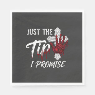 Just Tip Promise Halloween Bloody Hand Cross Napkins