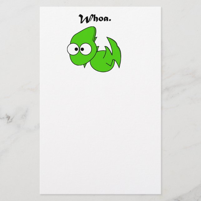 Just Tired Funny Dragon or Pterodactyl Cartoon Stationery (Front)