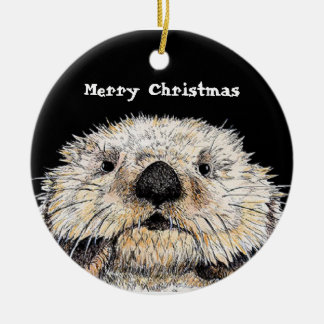 Just To Cute ! Merry Christmas Ceramic Ornament