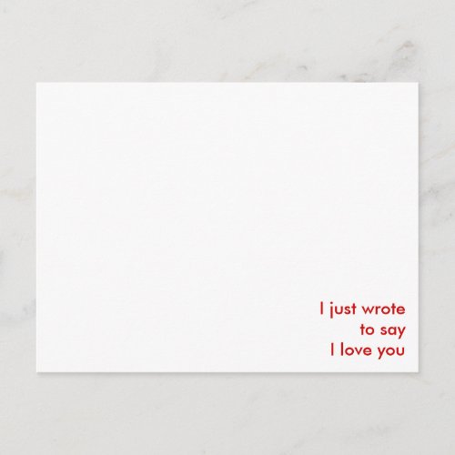 just to say I love you Postcard