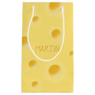 Just Too Cheesy! Personalized Swiss Cheese Small Gift Bag