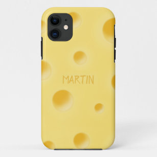 Just Too Cheesy! Swiss Cheese Personalized Cute iPhone 11 Case