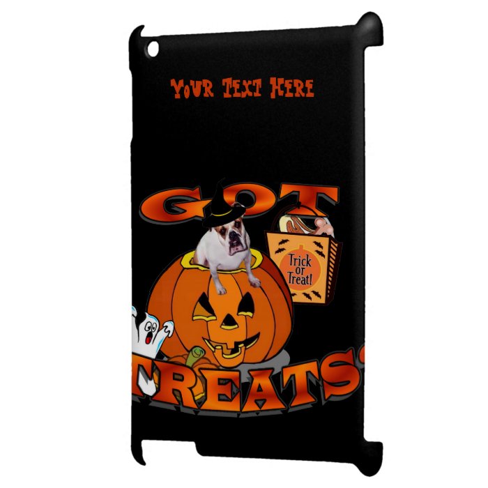 Just Too Cute Bulldog, Peeking Out of Pumpkin Case For The iPad 2 3 4