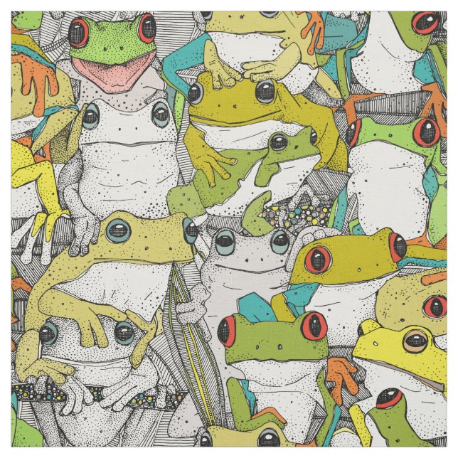 just tree frogs col fabric (Swatch)
