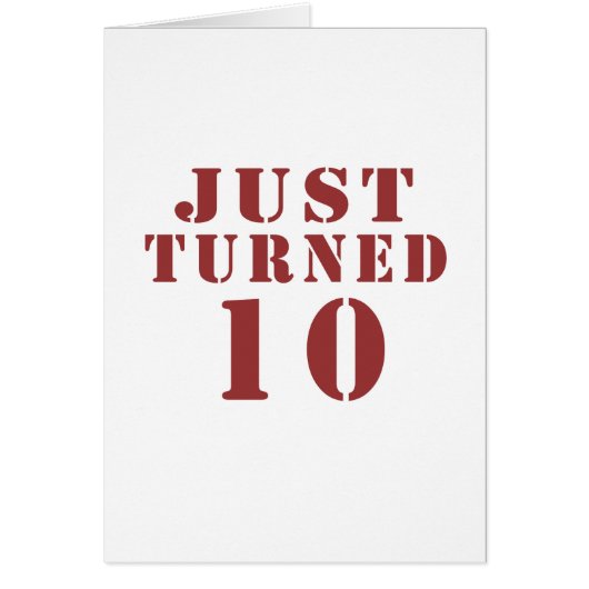 JUST TURNED 10 CARDS (Front)