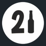 Just Turned 21 Beer Bottle 21st Birthday Classic Round Sticker<br><div class="desc">Just Turned 21 Beer Bottle 21st Birthday</div>