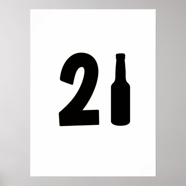 Just Turned 21 Beer Bottle 21st Birthday Poster (Front)