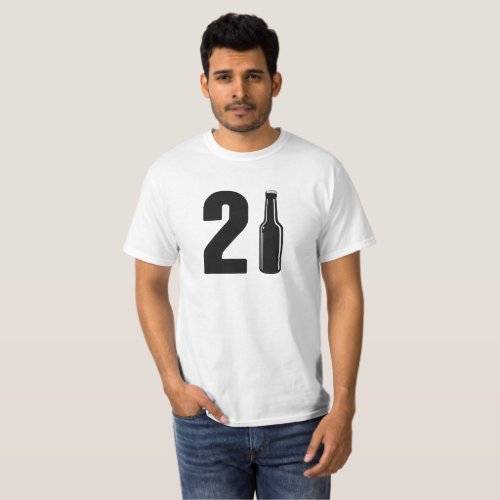 Just Turned 21 Beer Bottle 21st Birthday T_Shirt