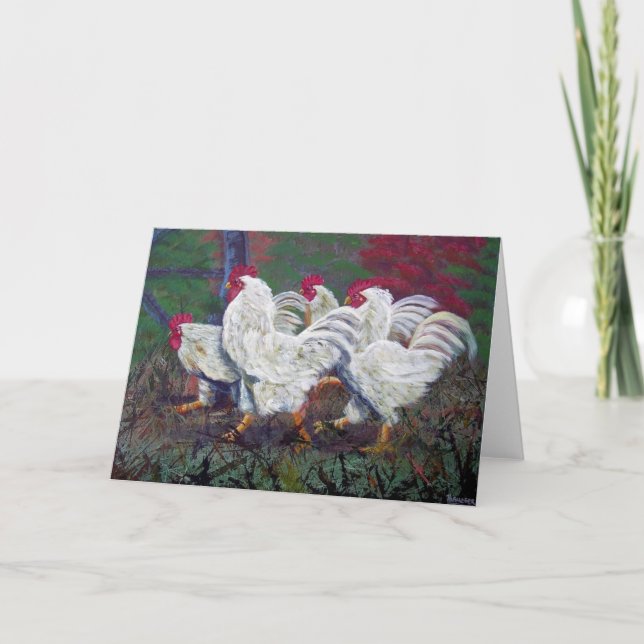 'Just Us Chickens'  Greeting Card (Front)