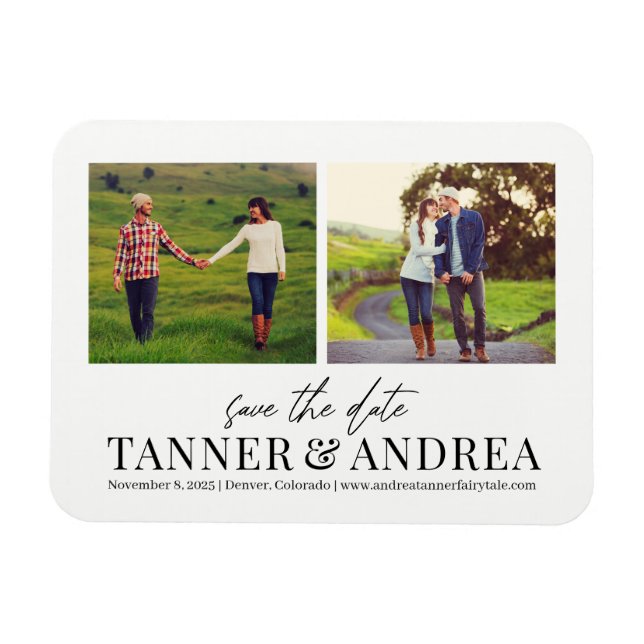 Just Us EDITABLE COLOR Save The Date Magnet (Horizontal)