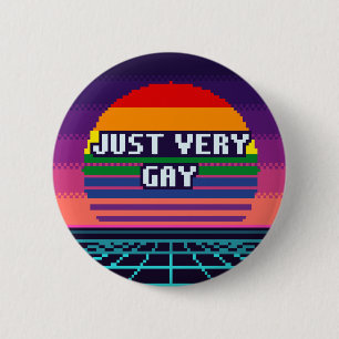 Just Very Gay Pride Pixel Button