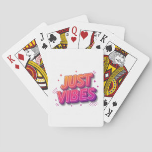 Just Vibes Colorful Text Design Custom Poker Cards