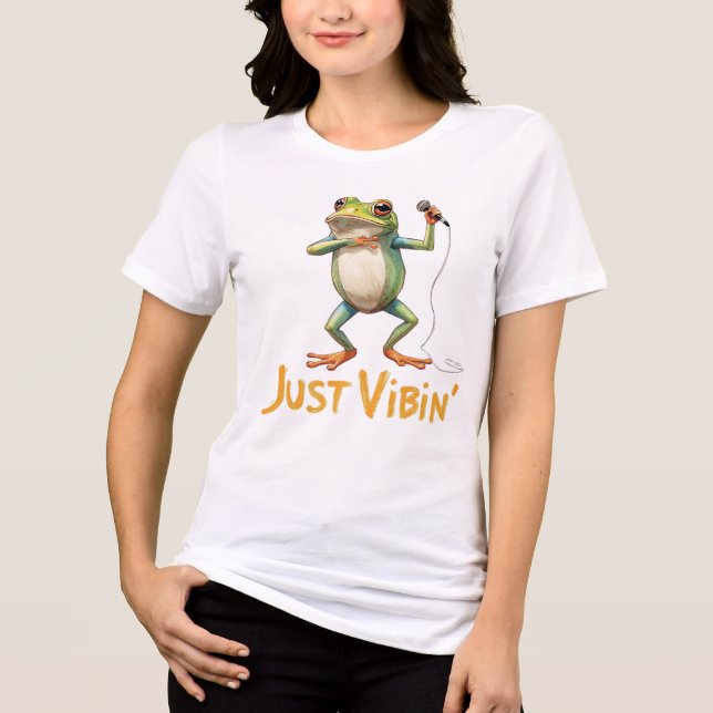 Just Vibin’ Funny Frog Shirt for Chill Vibes (Front)