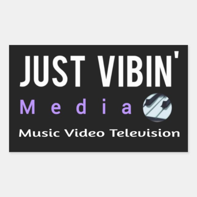 Just Vibin' Media Rectangle Stickers (Front)