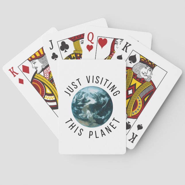 Just Visiting This Planet Poker Cards (Back)