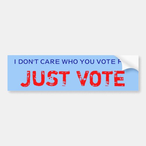 JUST VOTE bumper sticker