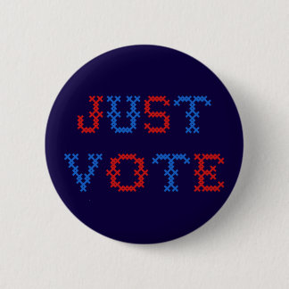 Just Vote Cross Stitch Button