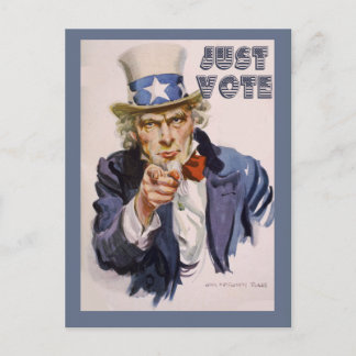 JUST VOTE Uncle Sam POSTCARDS for Voters