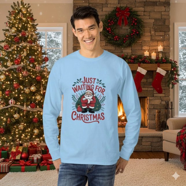 Just Waiting for Christmas Santa Men’s Tshirt (Creator Uploaded)