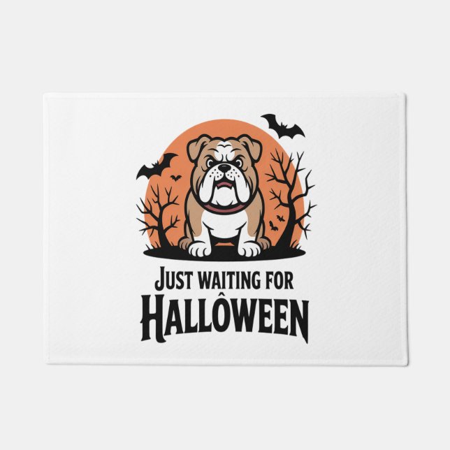 Just Waiting for Halloween Dog Doormat (Front)