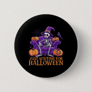 Just Waiting For Halloween Shirt - Summerween Funn Button