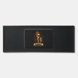 Just Waiting for Halloween Skeleton Bar Mat