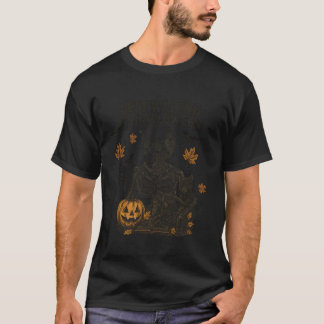 Just Waiting for Halloween Skeleton Cat Pumpkin Au T-Shirt