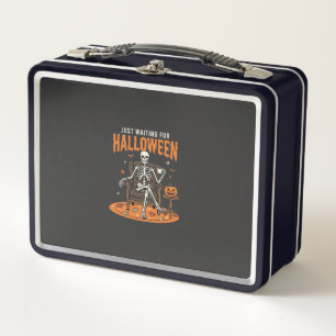 Just Waiting For Halloween Skeleton Design_1 Metal Lunch Box