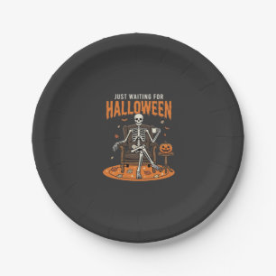 Just Waiting For Halloween Skeleton Design_1 Paper Plates