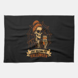 Just Waiting for Halloween Skeleton Kitchen Towel