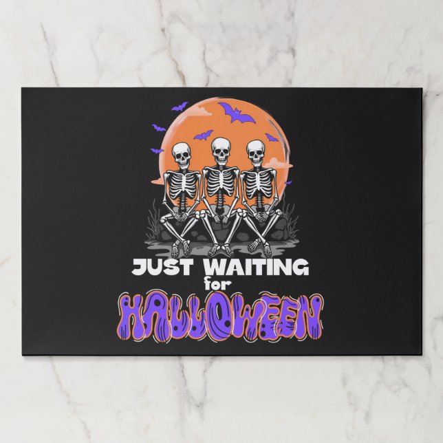 Just Waiting for Halloween, Spooky Skeleton Crew Paper Pad (Front)