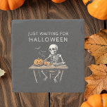 "Just Waiting for Halloween Stone Coaster | Funny<br><div class="desc">Protect your surfaces with a spooky twist using this "Just Waiting for Halloween" Stone Coaster. Featuring a humorous skeleton design, this coaster is perfect for Halloween lovers who enjoy celebrating the spooky season year-round. Made from high-quality stone, it provides a sturdy and stylish way to keep your tables safe from...</div>