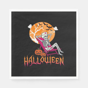 Just Waiting For Halloween Summer Nurse Skeleton P Napkins
