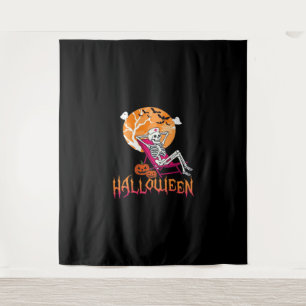 Just Waiting For Halloween Summer Nurse Skeleton P Tapestry