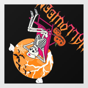 Just Waiting For Halloween Summer Nurse Skeleton P Wall Decal