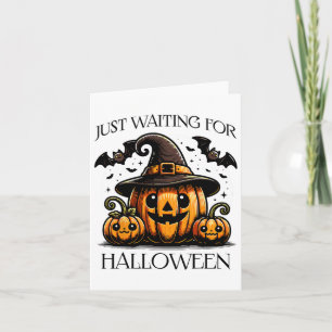 Just Waiting For Halloween Summer Spooky Pumpkin  Card