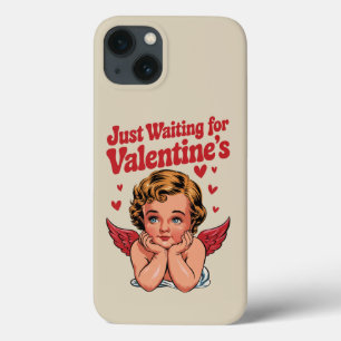 Just Waiting For Valentine's Retro Baby Cupid Love iPhone 13 Case