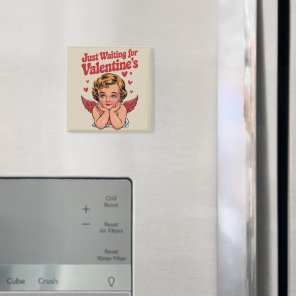 Just Waiting For Valentine's Retro Baby Cupid Love Magnet