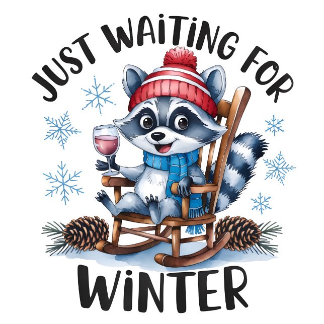 Just Waiting for Winter  Iphone Case (Just waiting for winter, a raccoon in rocking chair!)