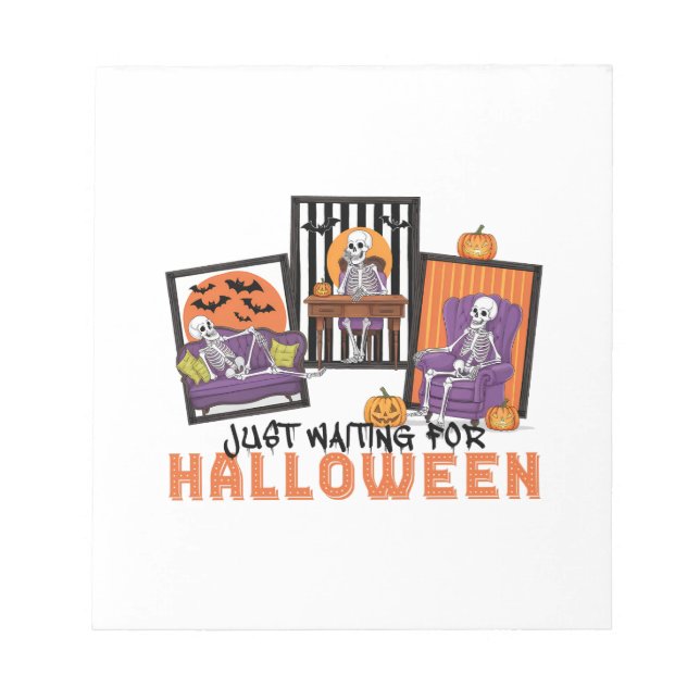 Just Waiting Halloween Fall Vibes Notepad (Front)