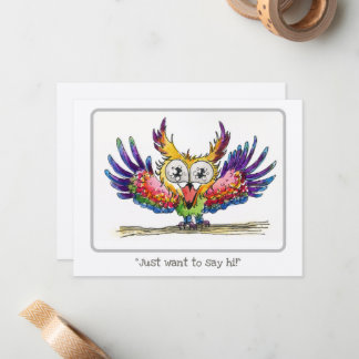 Just-Want-To-Say-Hi Owl - Blank Card
