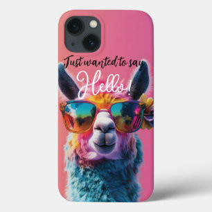 Just wanted to say Hello colorful Llama design iPhone 13 Case