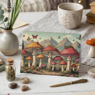 Just Wanted to Say Hello! Whimsical Mushrooms Card