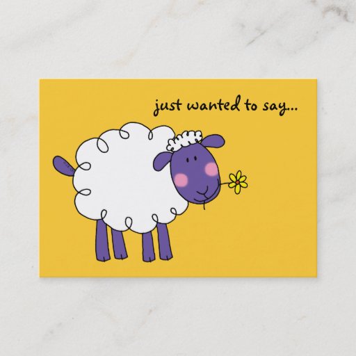 Customizable just wanted to say... (woolly sheep) business card templates