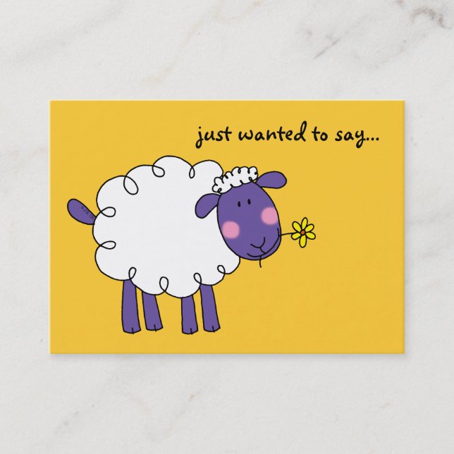 just wanted to say... (woolly sheep) business card (Front)