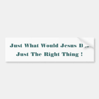 Just What Would Jesus Do? Just The Right Thing ! Bumper Sticker
