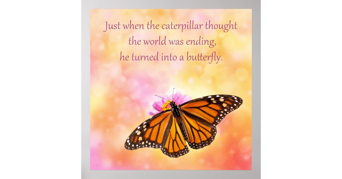 Just when the caterpillar thought poster | Zazzle
